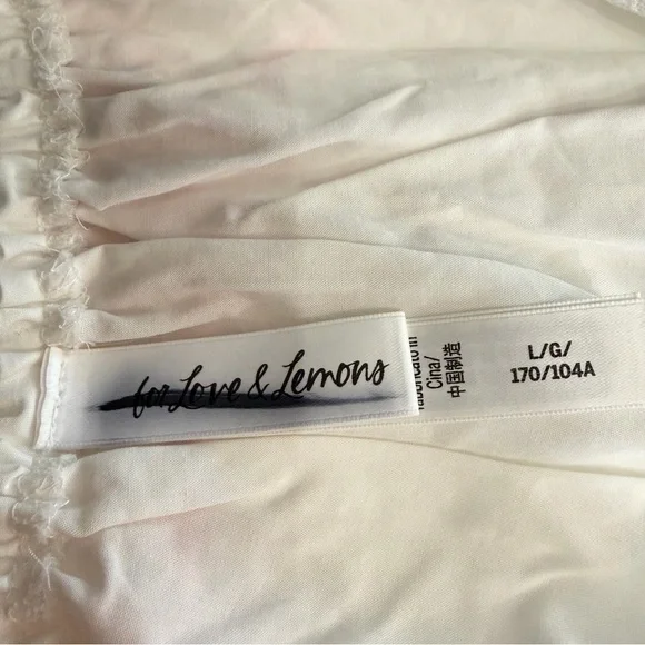 New! For Love & Lemons White Alexa Slip Mini Dress Size Large 23985 - Picture 9 of 14